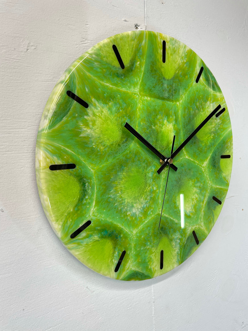 33cm Green Abstract Modern Resin Wall Clock