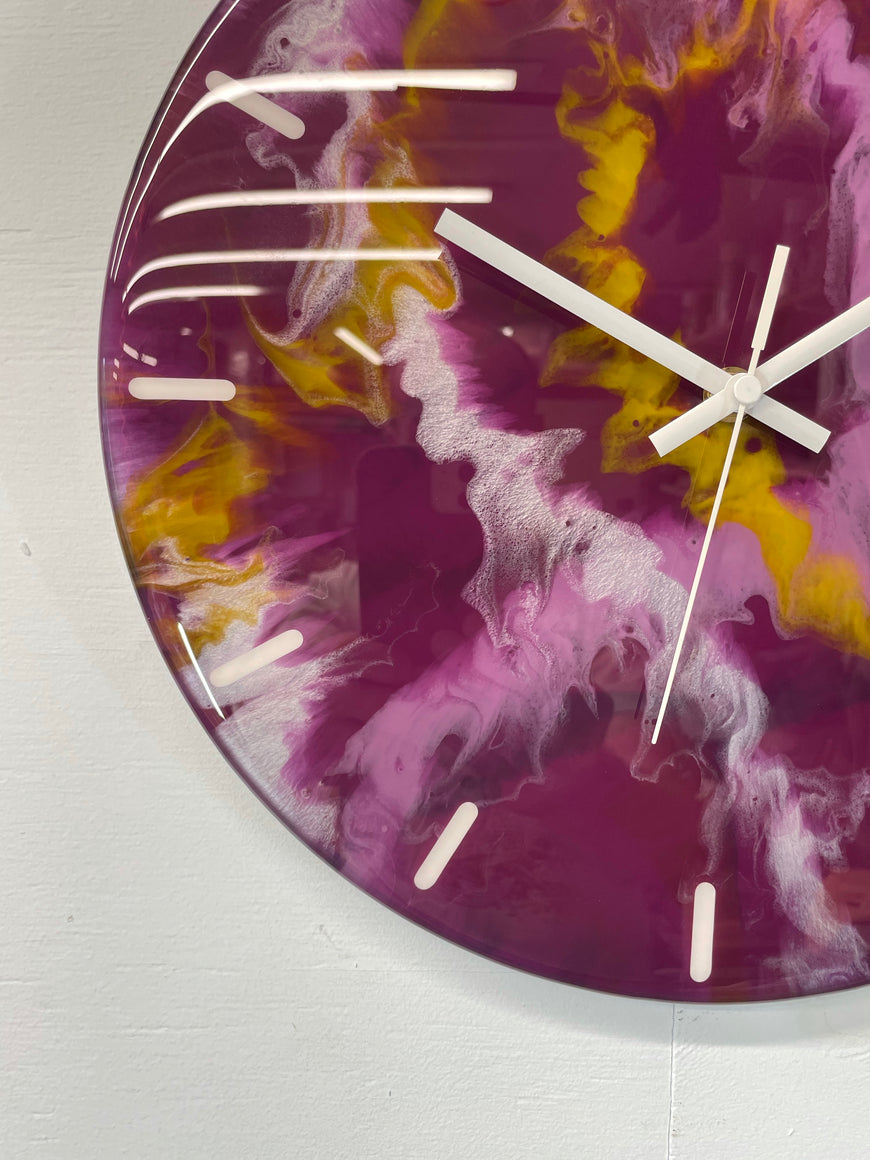 33cm Purple Abstract Modern Resin Wall Clock