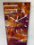 70cm Long Narrow Dark Purple Plum Copper and Gold Abstract Resin Wall Clock