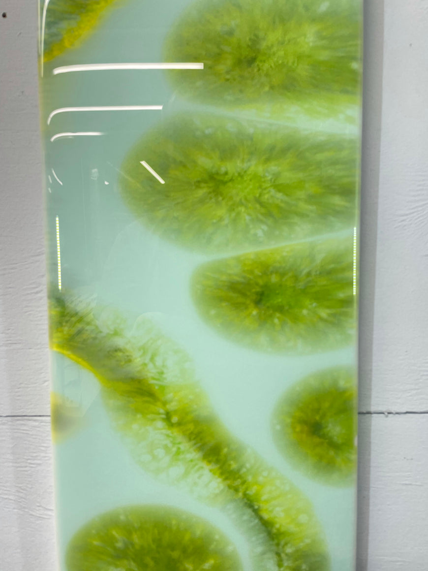 Rectangular Green Abstract Resin Wall Clock