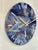 33cm Navy Blue Baby Blue and Silver Abstract Modern Resin Wall Clock