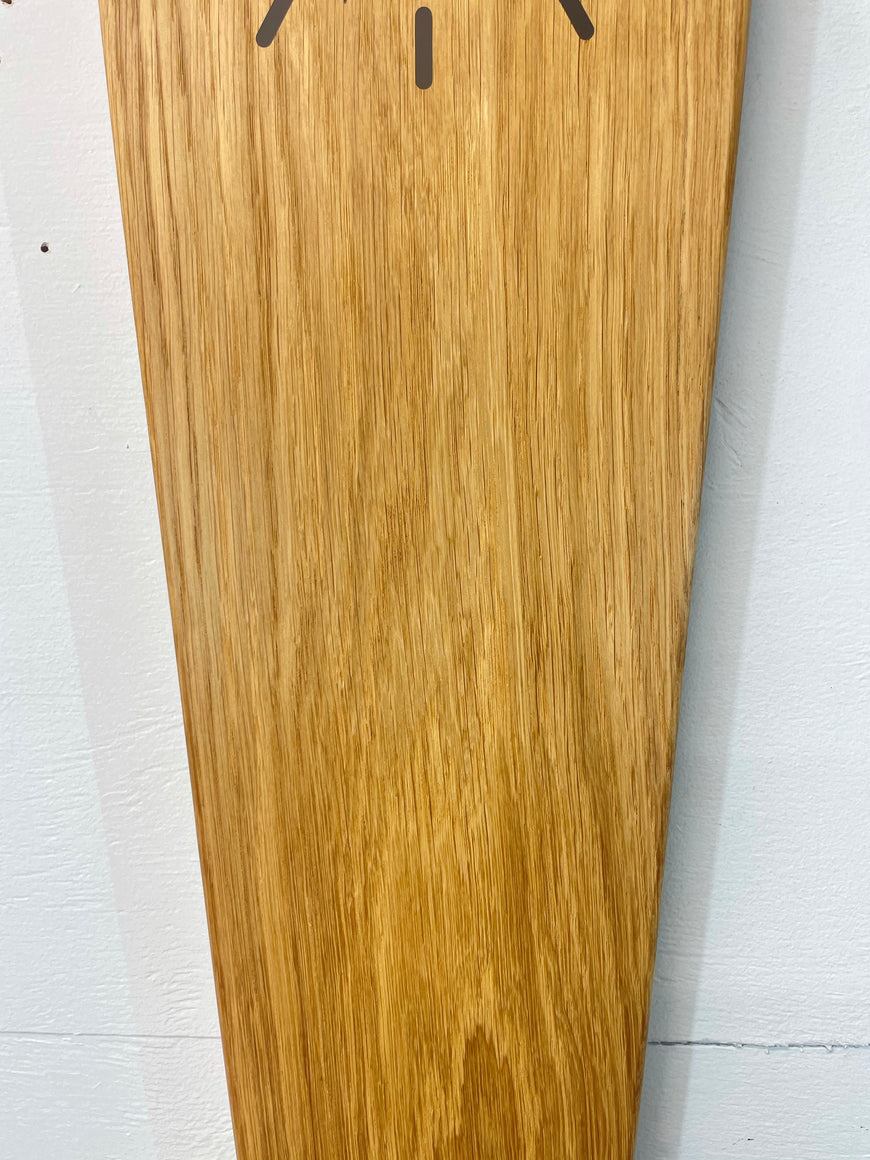 Long Narrow English Oak Wooden Wall Clock