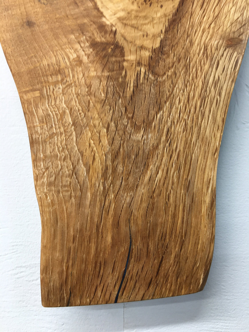 English Oak Wall Clock with Blue Resin