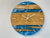 English Oak and Sky Blue Pearlescent Resin Wall Clock