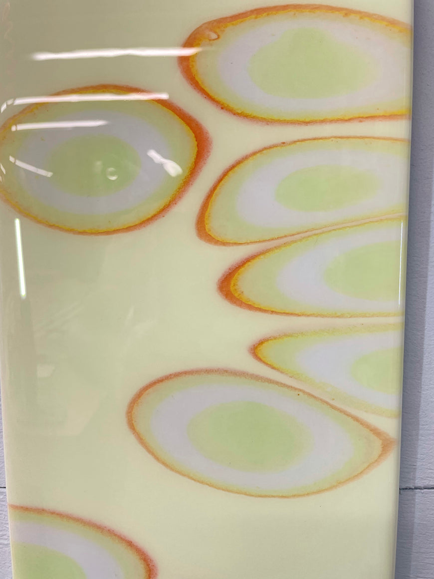 Cream and Pale Green Abstract Resin Wall Clock