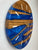 Zebra wood and Sapphire Blue Pearlescent Resin Wall Clock