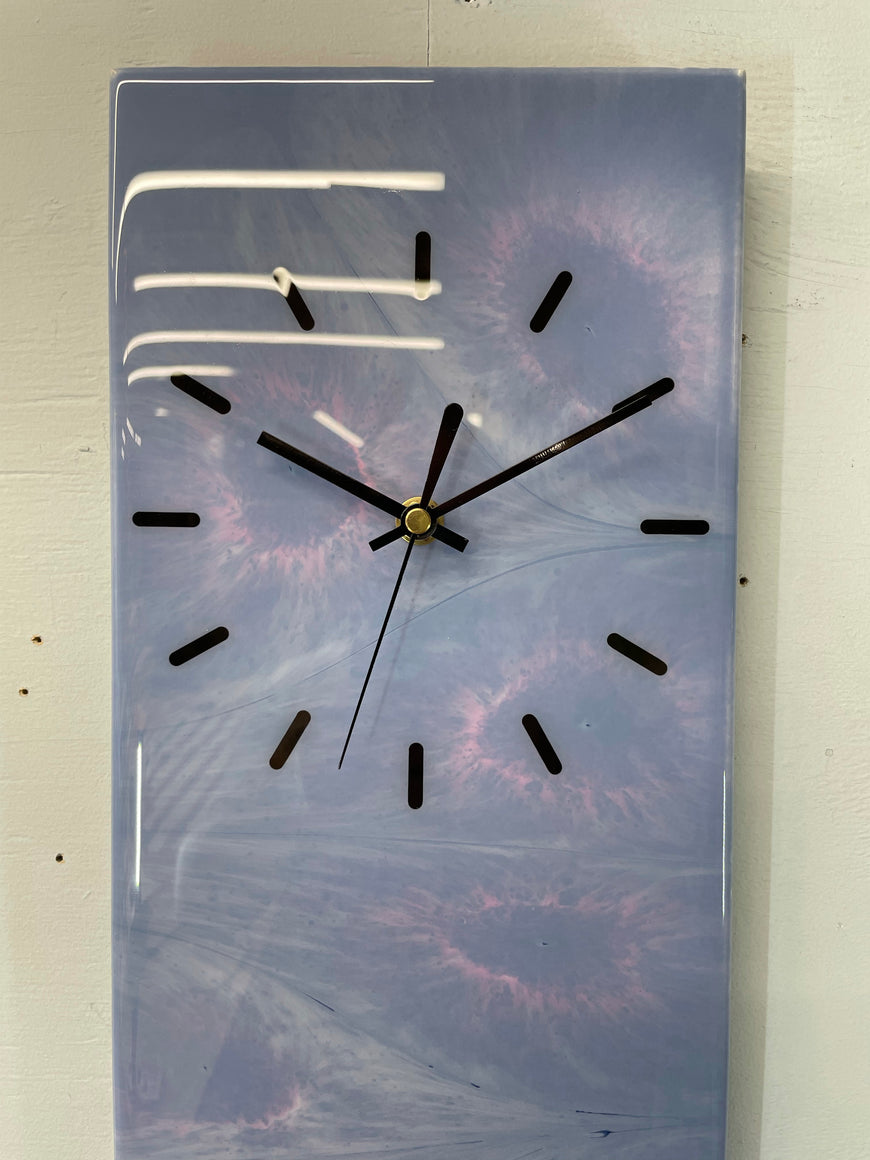 Purple Pink and Grey Abstract Resin Wall Clock