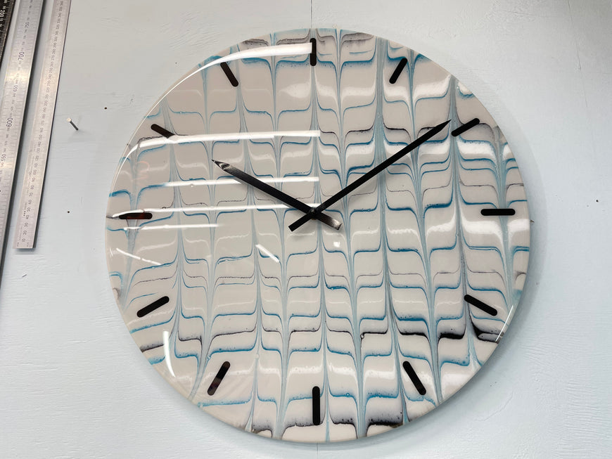 51cm Large Light Grey Abstract Resin Wall Clock