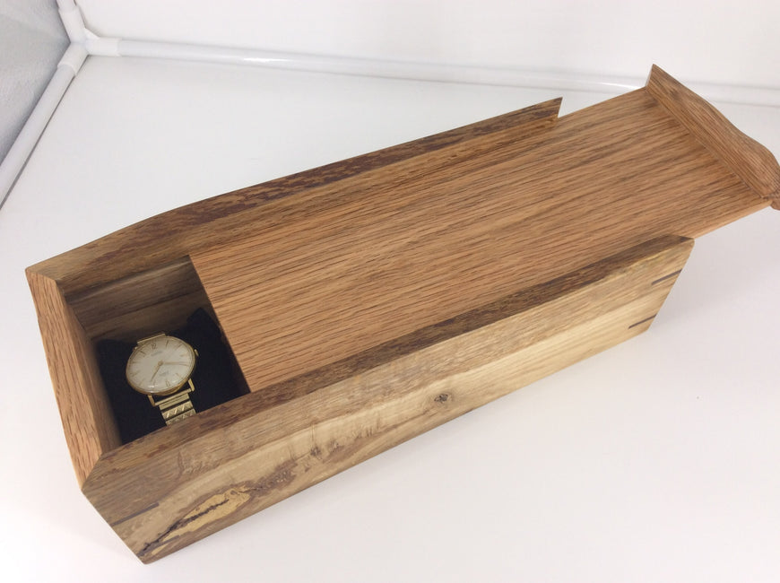 Men’s Chunky Wooden Watch Box, English Oak
