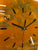 Narrow Burnt Orange Ivory Brown and Grey Abstract Resin Wall Clock