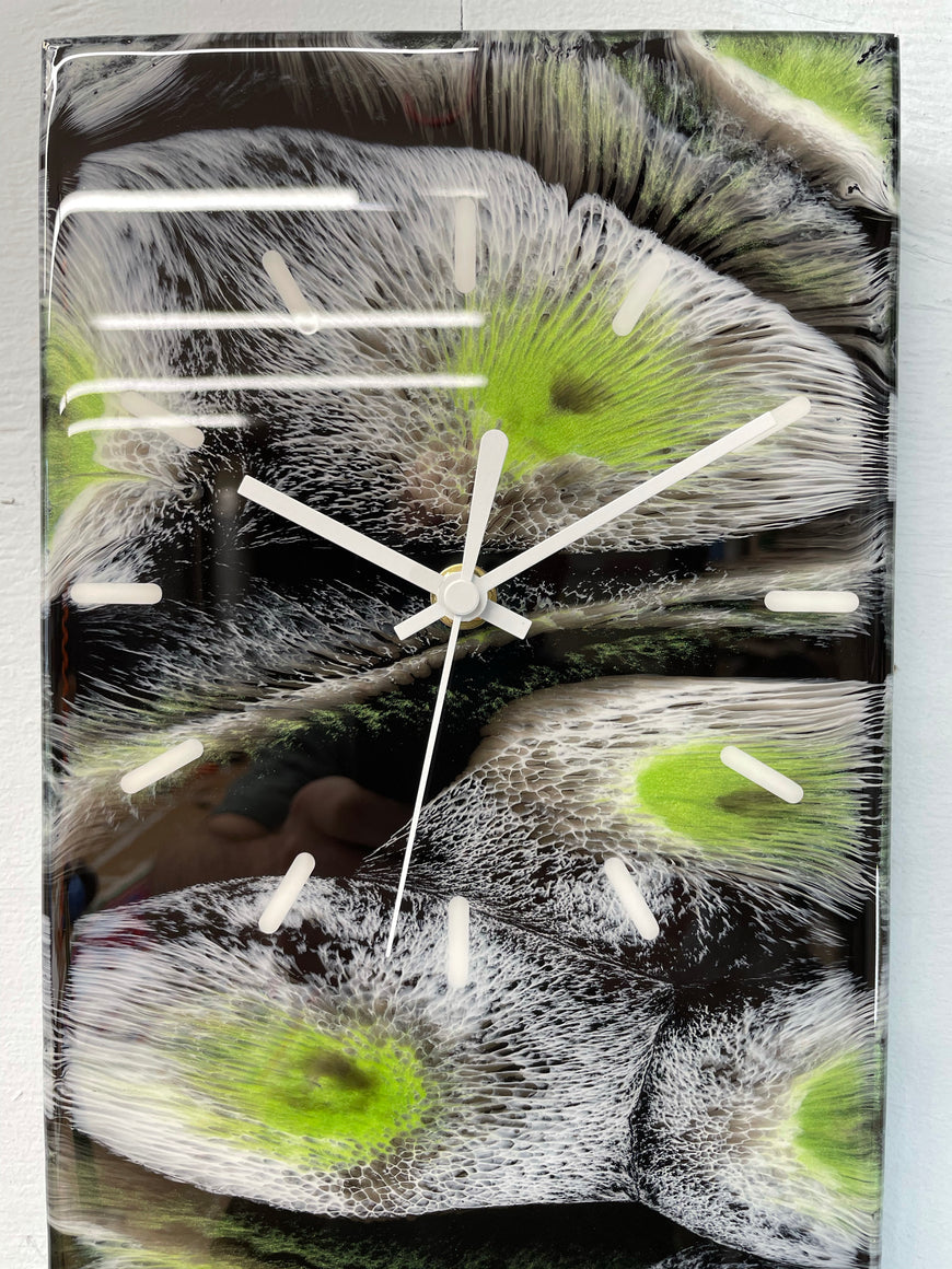 Apple Green Abstract Resin Wall Clock