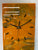 Narrow Burnt Orange Ivory Brown and Grey Abstract Resin Wall Clock