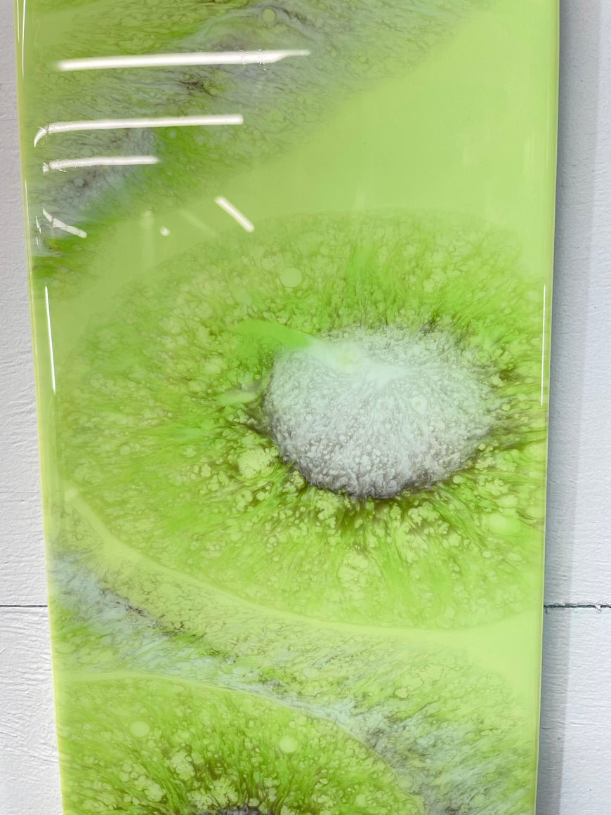 Pale Green Abstract Resin Wall Clock