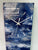 70cm Long Narrow Navy Blue White and Grey Abstract Resin Wall Clock