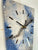 70cm Long Narrow Blue and Grey Abstract Resin Wall Clock