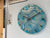 33cm Light Blue, Silver and Gold Abstract Modern Resin Wall Clock