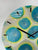 Large Teal Silver & Gold Abstract Resin Wall Clock