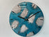 33cm Turquoise and Silver Abstract Modern Resin Wall Clock
