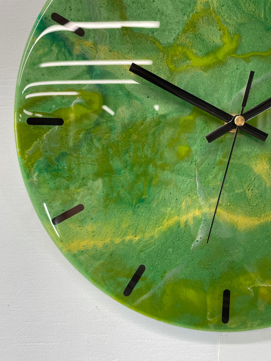 33cm Green Abstract Modern Resin Wall Clock