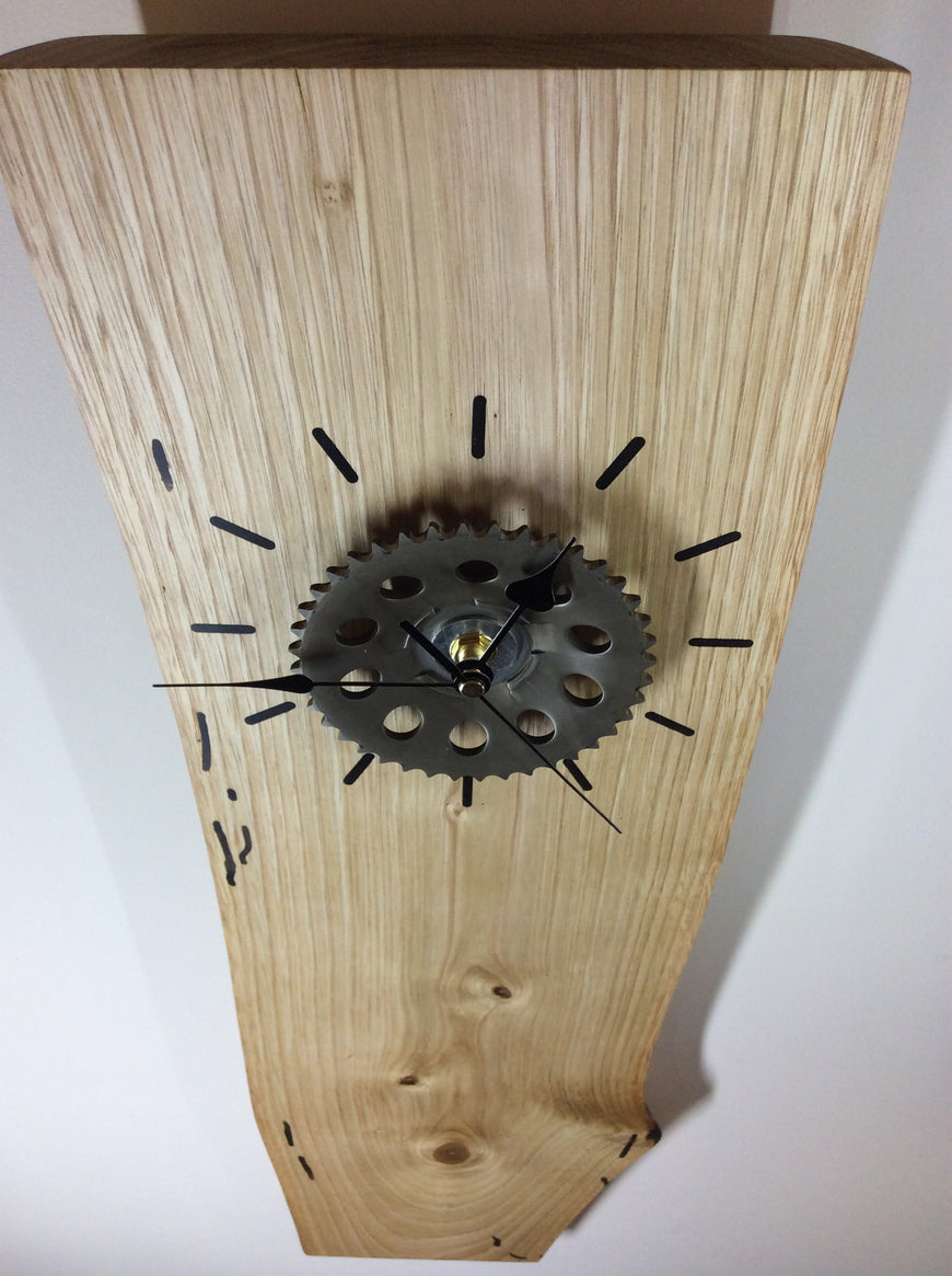 Chestnut Wall Clock, Steampunk, Industrial 