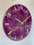 33cm Purple Silver and Yellow Abstract Modern Resin Wall Clock