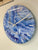 33cm Navy Blue Baby Blue and Black Abstract Modern Resin Wall Clock