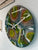 33cm Dark Green Copper and Moss Green Abstract Modern Resin Wall Clock