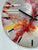33cm Metallic Silver Maroon and Gold Abstract Modern Resin Wall Clock