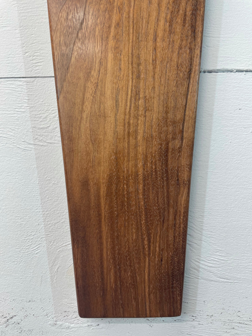 Long Narrow Black Walnut Wooden Wall Clock