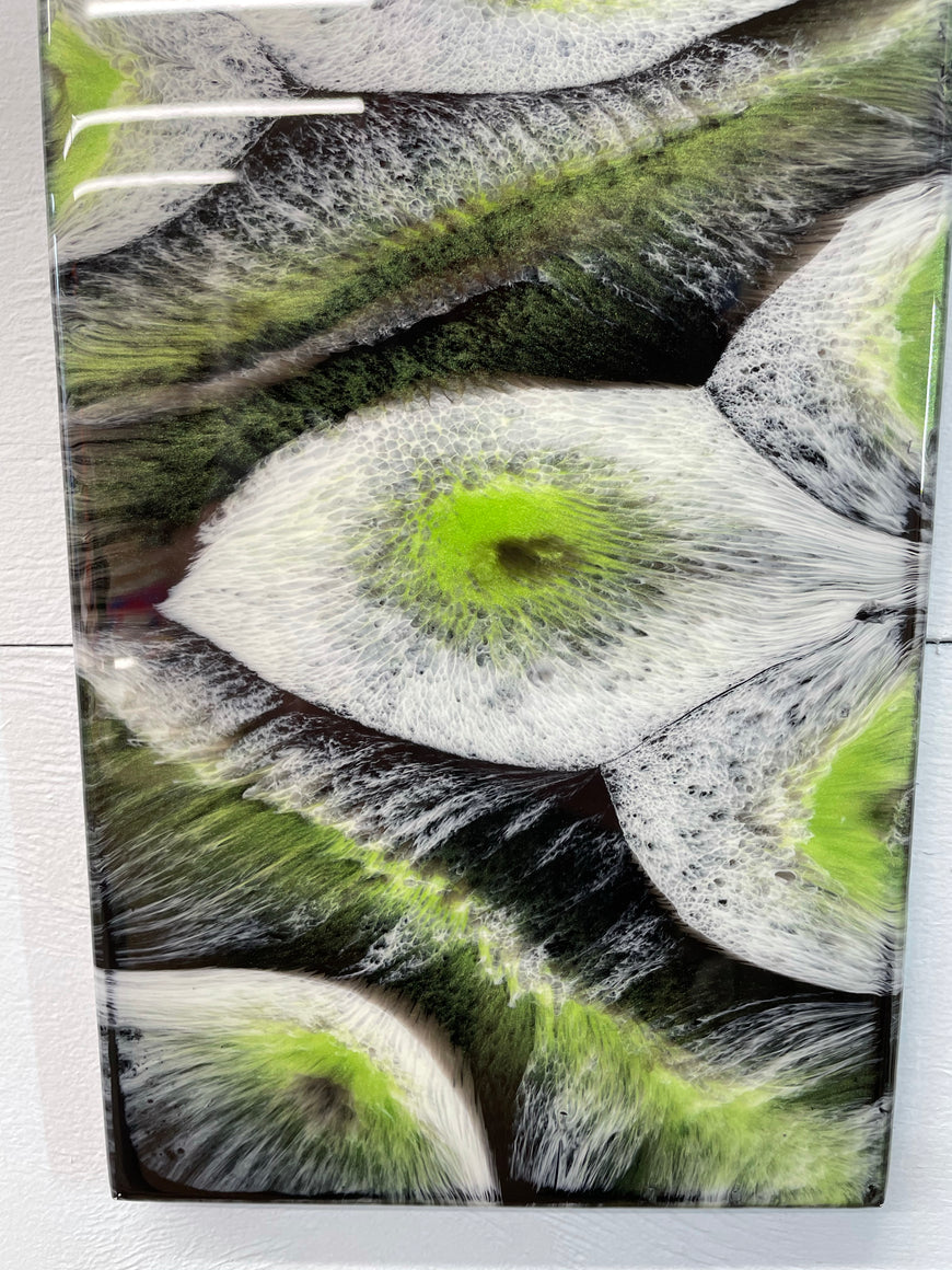 Apple Green Abstract Resin Wall Clock