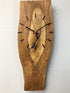 English Oak Wall Clock with Blue Resin