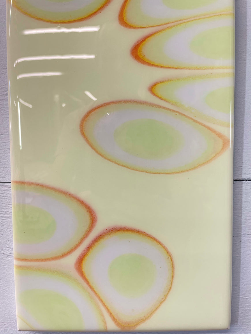 Cream and Pale Green Abstract Resin Wall Clock