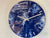 Navy Blue Grey and White Abstract Modern Resin Wall Clock