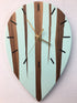 Black Walnut and Mint Green Resin Wall Clock