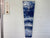 Narrow Navy Blue Baby Blue White and Grey Abstract Resin Wall Clock