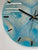 33cm Light Blue, Silver and Gold Abstract Modern Resin Wall Clock
